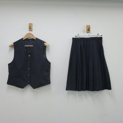 【中古】富山県 龍谷富山高等学校 女子制服 2点（ベスト・スカート）sf022220