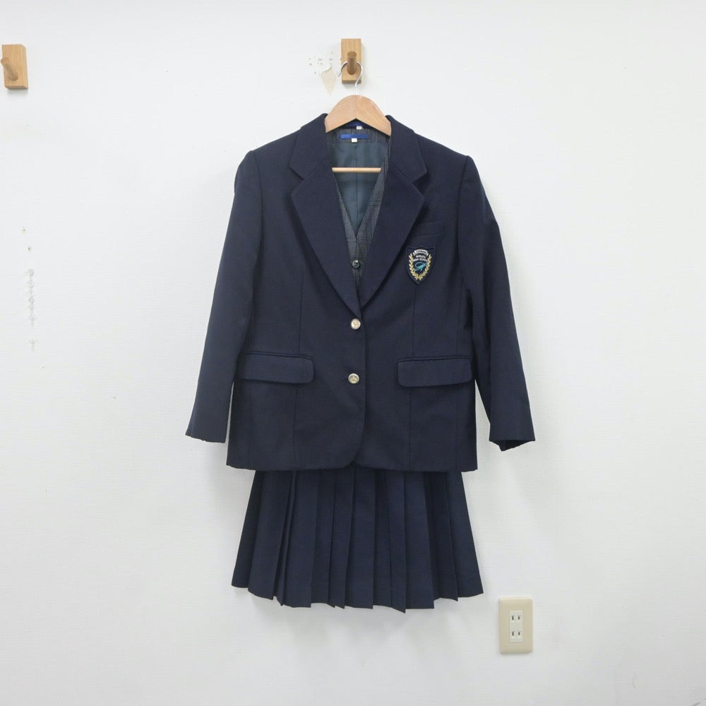 【中古】富山県 富山北部高等学校 女子制服 3点（ブレザー・ベスト・スカート）sf022224