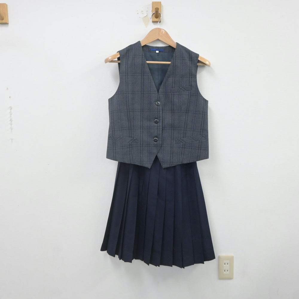 【中古】富山県 富山北部高等学校 女子制服 3点（ブレザー・ベスト・スカート）sf022224