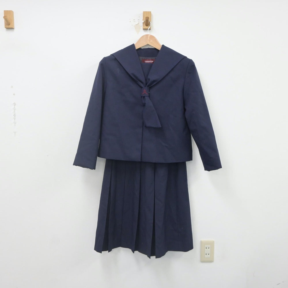 【中古】福島県 福島第四中学校 女子制服 3点（セーラー服・シャツ・スカート）sf022229