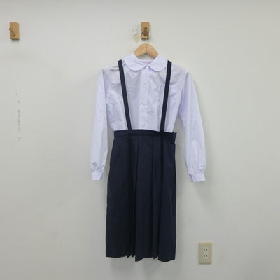 【中古】福島県 福島第四中学校 女子制服 3点（セーラー服・シャツ・スカート）sf022229