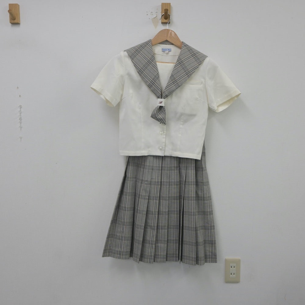 【中古】富山県 富山北部高等学校 女子制服 2点（セーラー服・スカート）sf022240