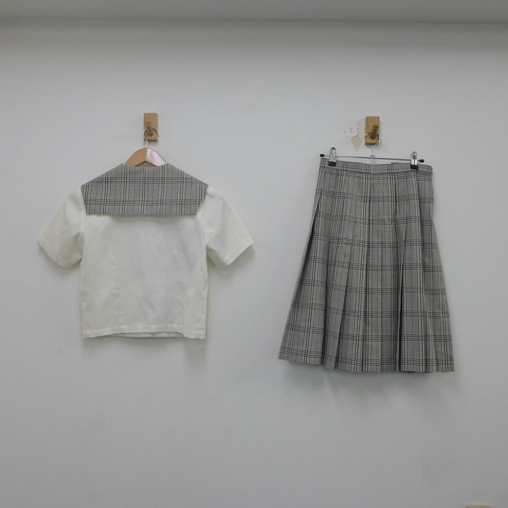 【中古】富山県 富山北部高等学校 女子制服 2点（セーラー服・スカート）sf022240