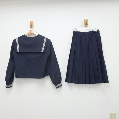 【中古】富山県 新湊南部中学校 女子制服 2点（セーラー服・スカート）sf022241