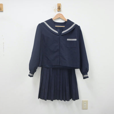 【中古】富山県 新湊南部中学校 女子制服 2点（セーラー服・スカート）sf022242