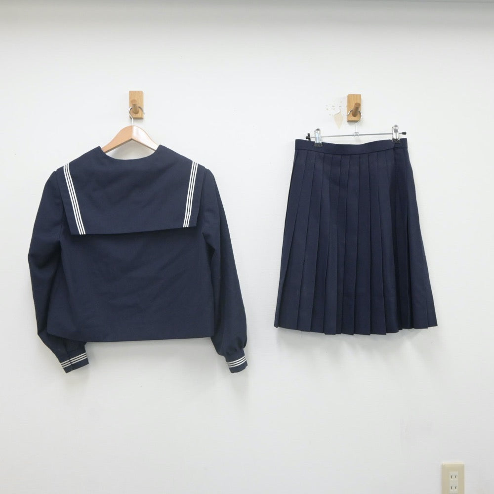 【中古】富山県 新湊南部中学校 女子制服 2点（セーラー服・スカート）sf022242