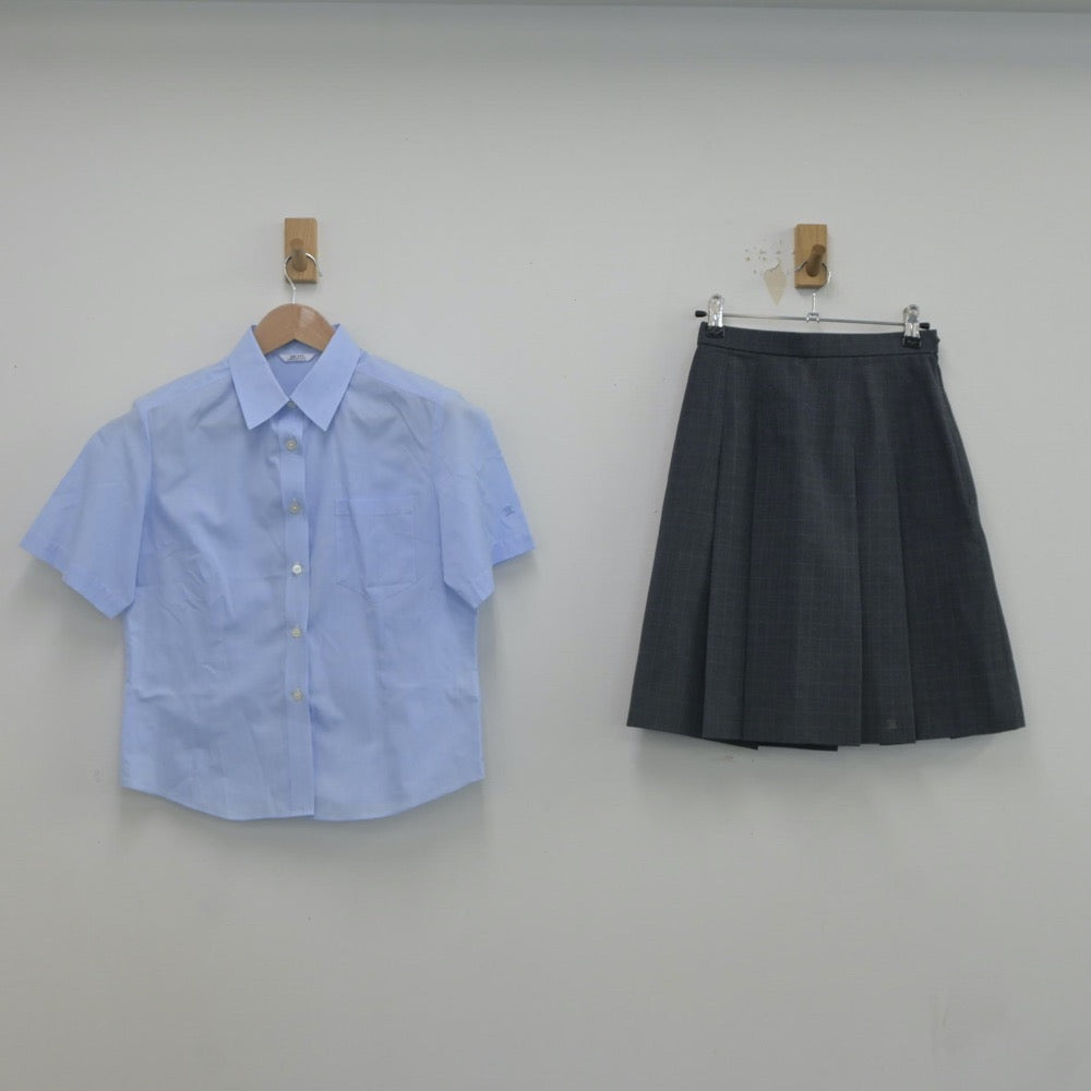 【中古】長野県 長野県小諸商業高等学校 女子制服 2点（シャツ・スカート）sf022257