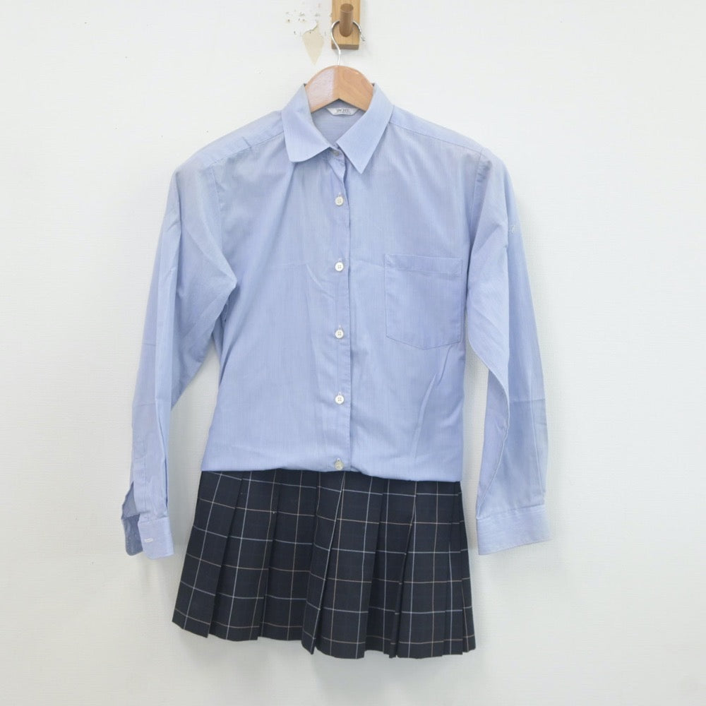 【中古】東京都 千歳丘高等学校 女子制服 2点（シャツ・スカート）sf022261