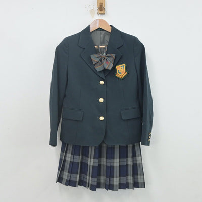 【中古】福岡県 西南学院高等学校 女子制服 4点（ブレザー・ニット・スカート）sf022268