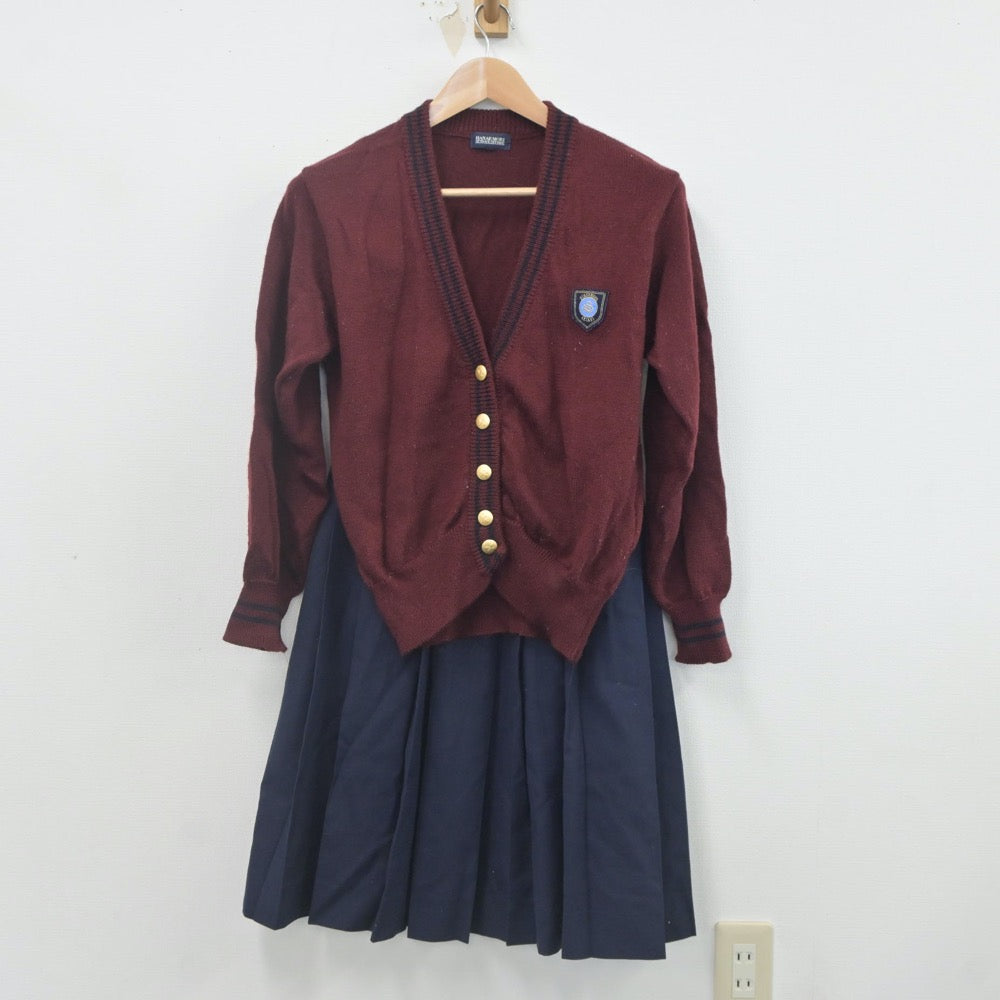 【中古】福島県 福島成蹊高等学校 女子制服 4点（ブレザー・ニット・スカート）sf022276