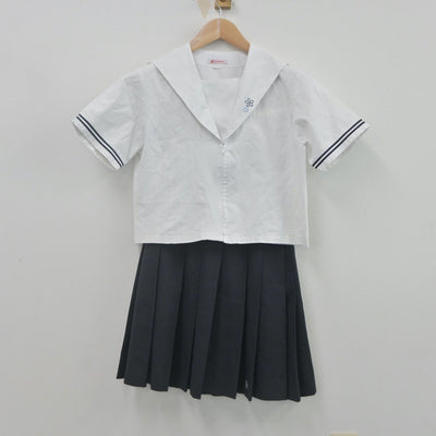 【中古】岡山県 岡山大安寺中等教育学校 女子制服 2点（セーラー服・スカート）sf022282