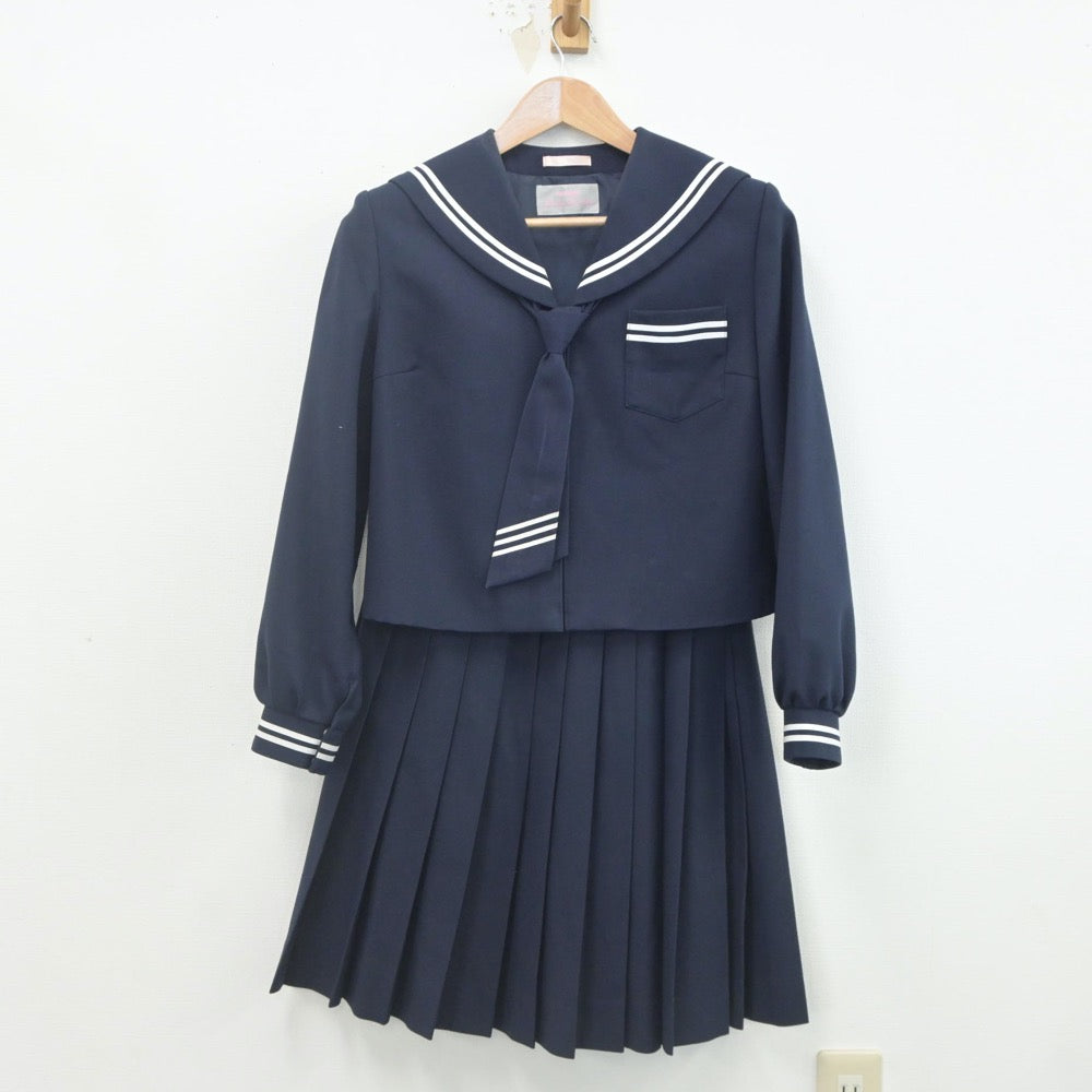 【中古】青森県 五所川原第三中学校 女子制服 3点（セーラー服・スカート）sf022287