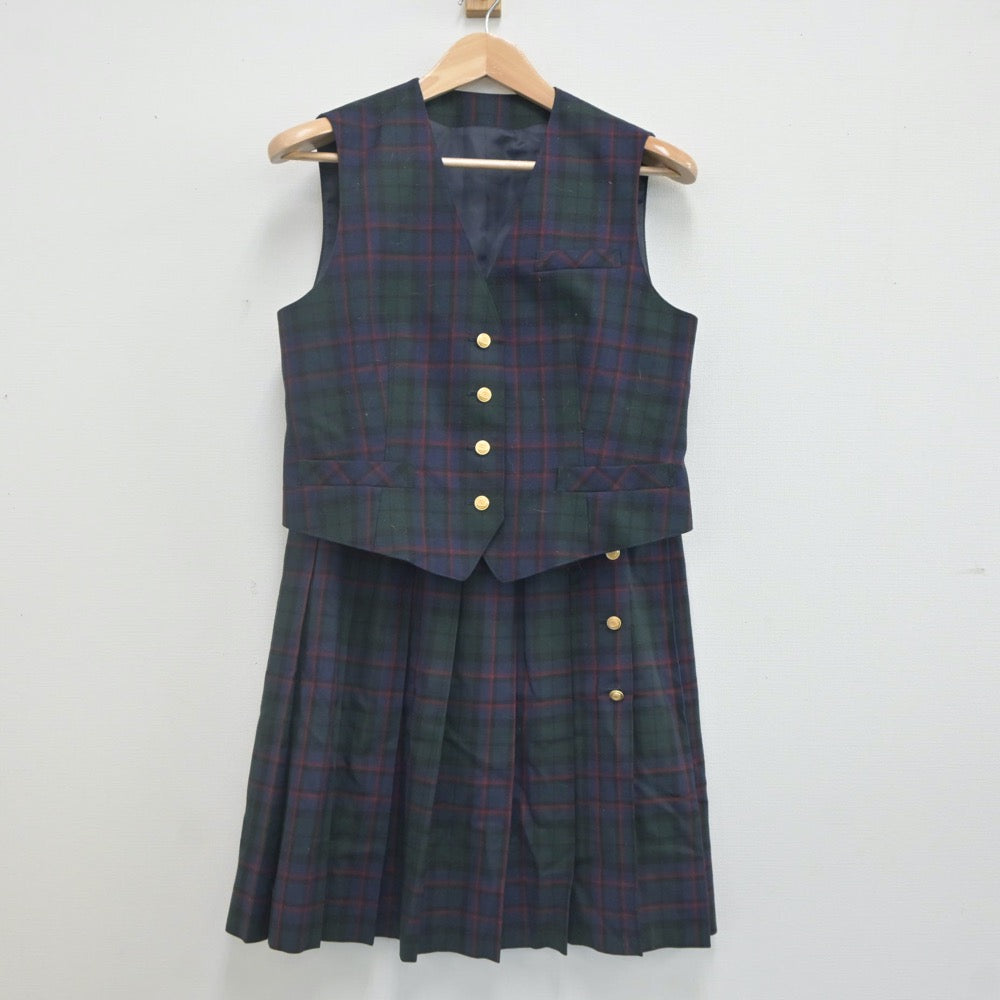 【中古】東京都 鶴川高等学校 女子制服 4点（ブレザー・ベスト・スカート）sf022301