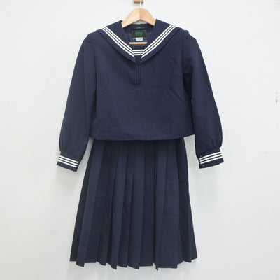 【中古】広島県 比治山女子高等学校 女子制服 2点（セーラー服・スカート）sf022308