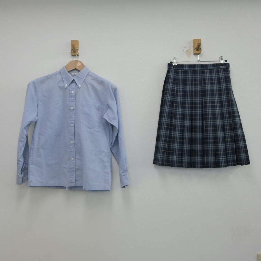 【中古】兵庫県 須磨学園高等学校 女子制服 2点（シャツ・スカート）sf022325