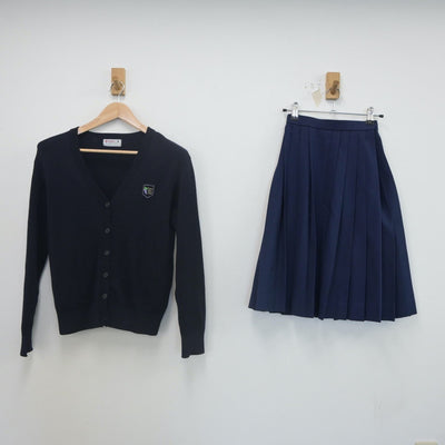 【中古】京都府 京都女子中学校・高等学校 女子制服 2点（ニット・スカート）sf022333