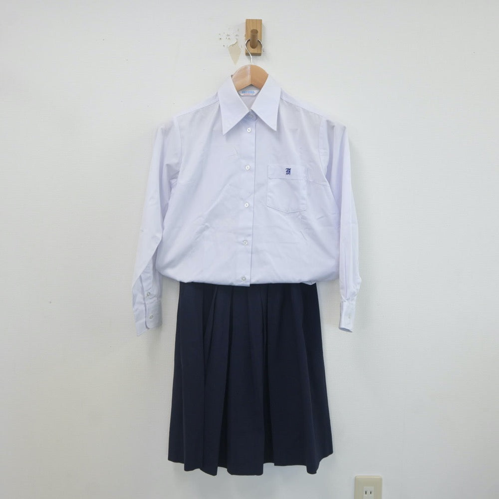 【中古】兵庫県 葺合高等学校 女子制服 4点（シャツ・シャツ・スカート）sf022338