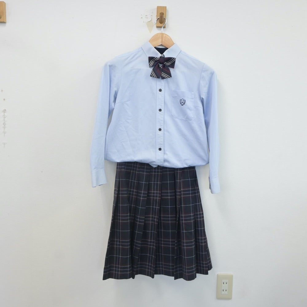 【中古】福岡県 博多工業高等学校 女子制服 4点（ブレザー・シャツ・スカート）sf022345