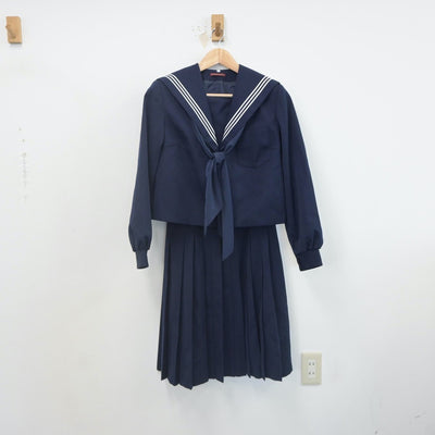 【中古】愛知県 六ツ美中学校 女子制服 3点（セーラー服・スカート）sf022349