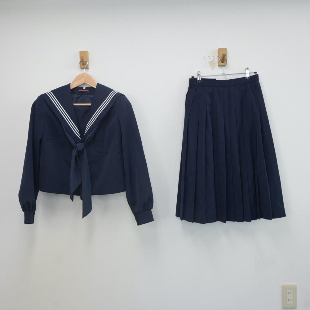 【中古】愛知県 六ツ美中学校 女子制服 3点（セーラー服・スカート）sf022349