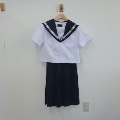 【中古】愛知県 六ツ美中学校 女子制服 2点（セーラー服・スカート）sf022350