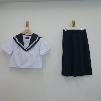 【中古】愛知県 六ツ美中学校 女子制服 2点（セーラー服・スカート）sf022350