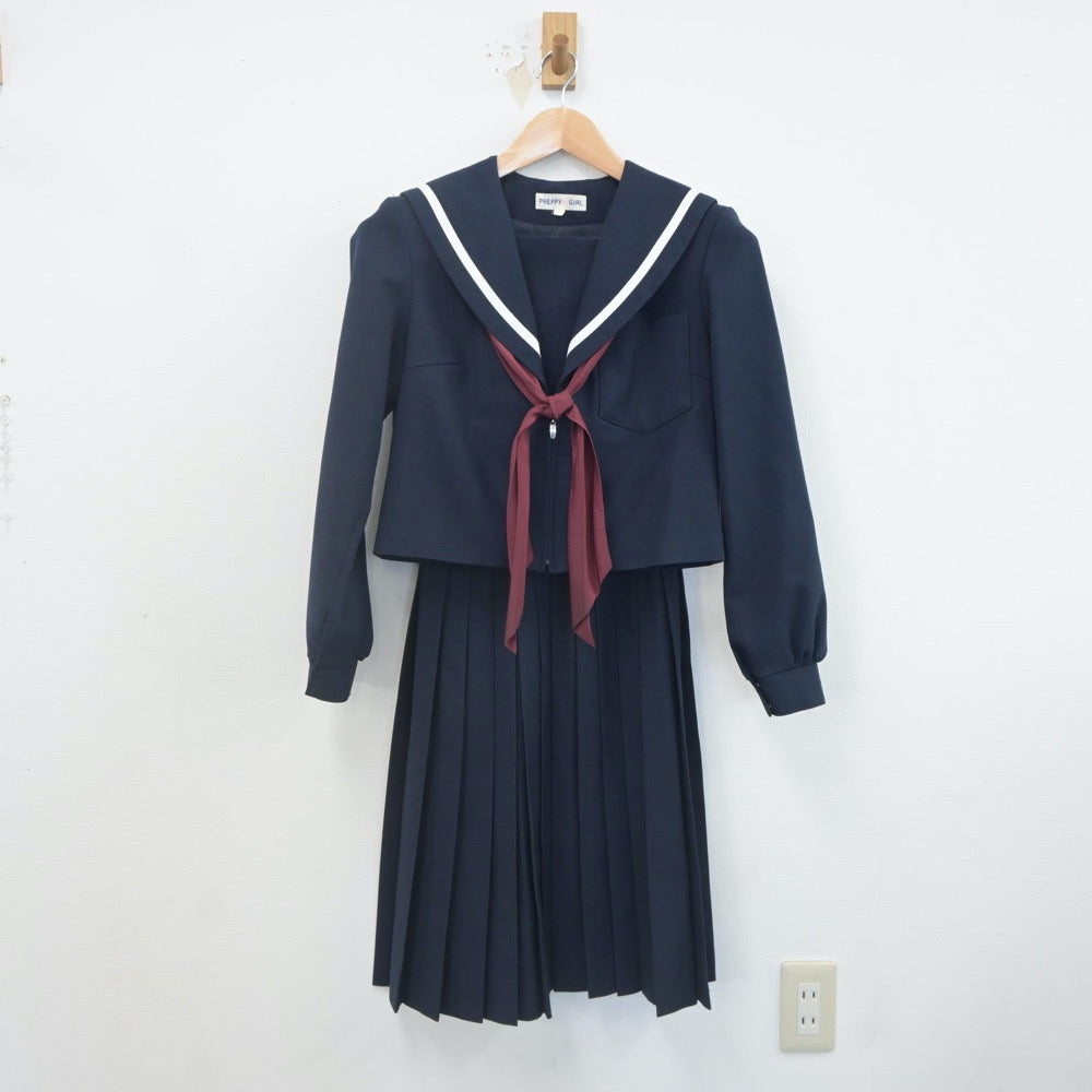 【中古】愛知県 日進東中学校 女子制服 3点（セーラー服・スカート）sf022351