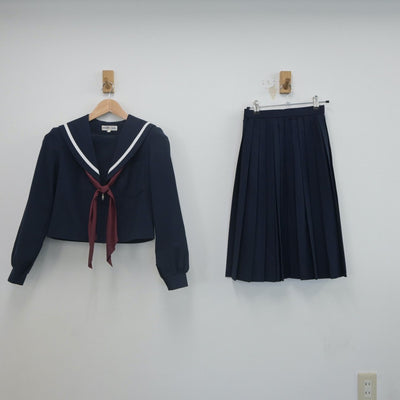 【中古】愛知県 日進東中学校 女子制服 3点（セーラー服・スカート）sf022351