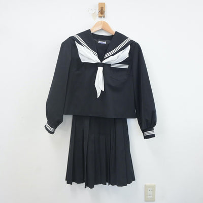 【中古】青森県 七戸中学校 女子制服 3点（セーラー服・スカート）sf022355