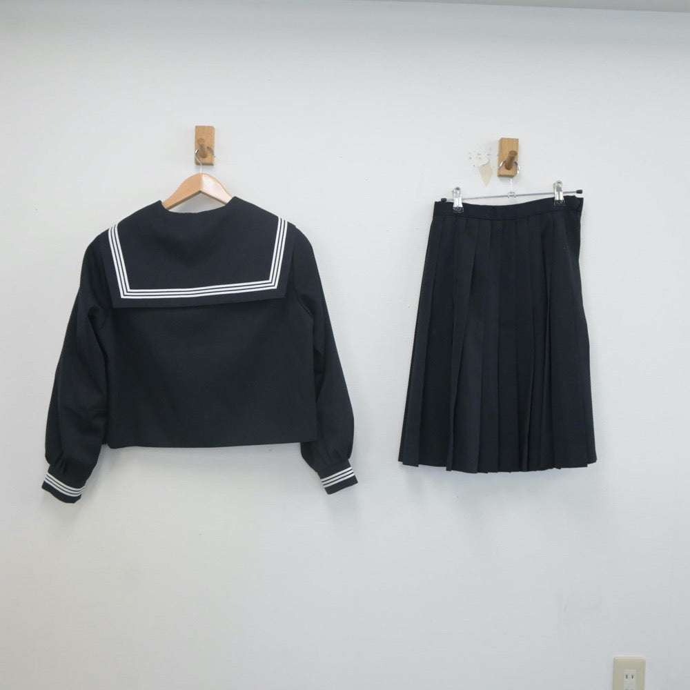 【中古】青森県 七戸中学校 女子制服 3点（セーラー服・スカート）sf022355