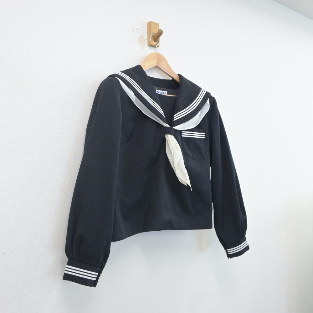 【中古】青森県 七戸中学校 女子制服 2点（セーラー服）sf022356