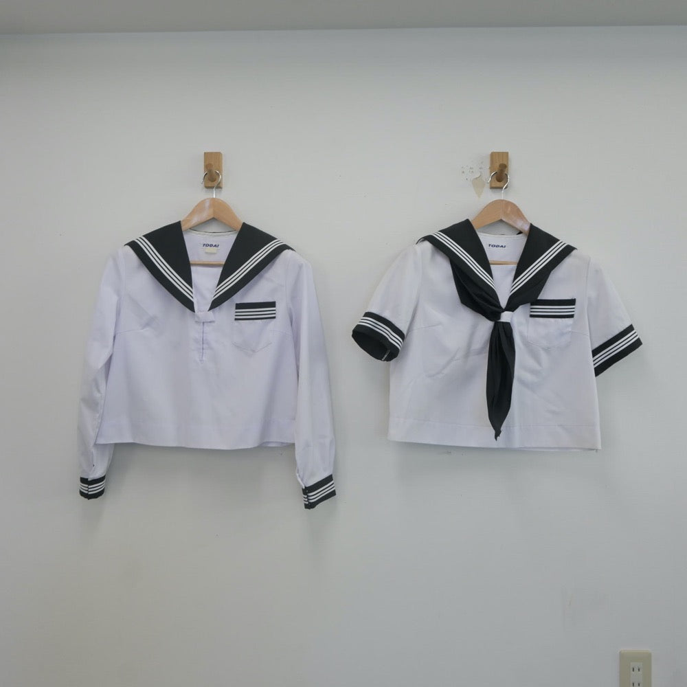 【中古】青森県 七戸中学校 女子制服 3点（セーラー服）sf022357