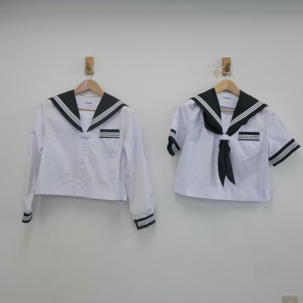 【中古】青森県 七戸中学校 女子制服 3点（セーラー服）sf022358