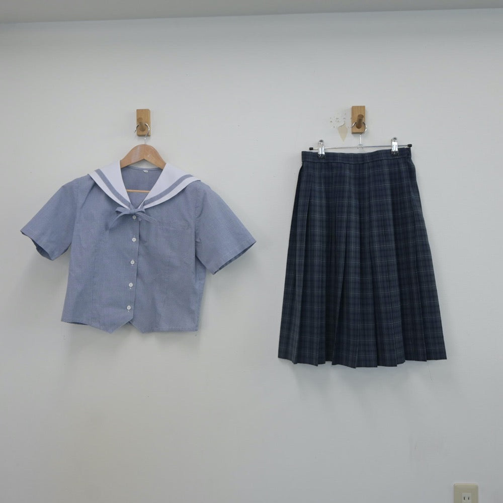 【中古】青森県 七戸高等学校 女子制服 2点（セーラー服・スカート）sf022360