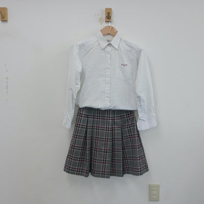 【中古】京都府 京都外大西高等学校 女子制服 3点（シャツ・スカート）sf022364