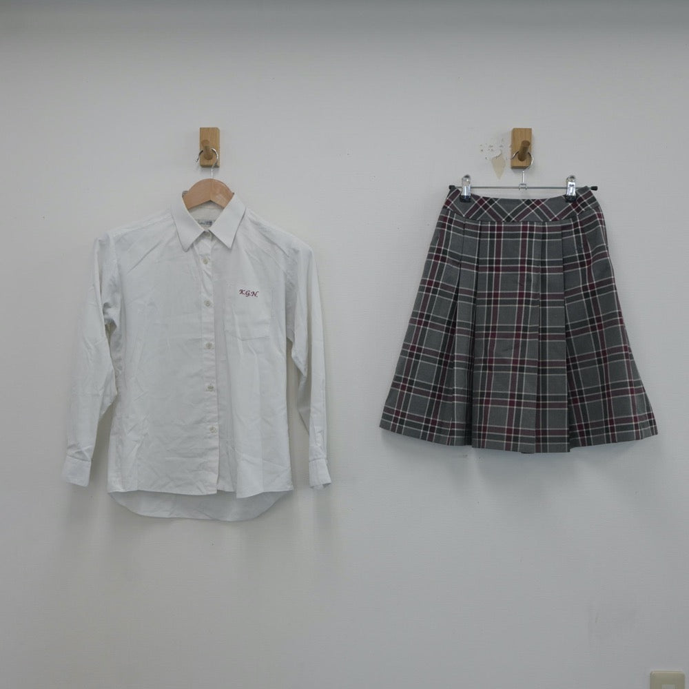 【中古】京都府 京都外大西高等学校 女子制服 3点（シャツ・スカート）sf022364