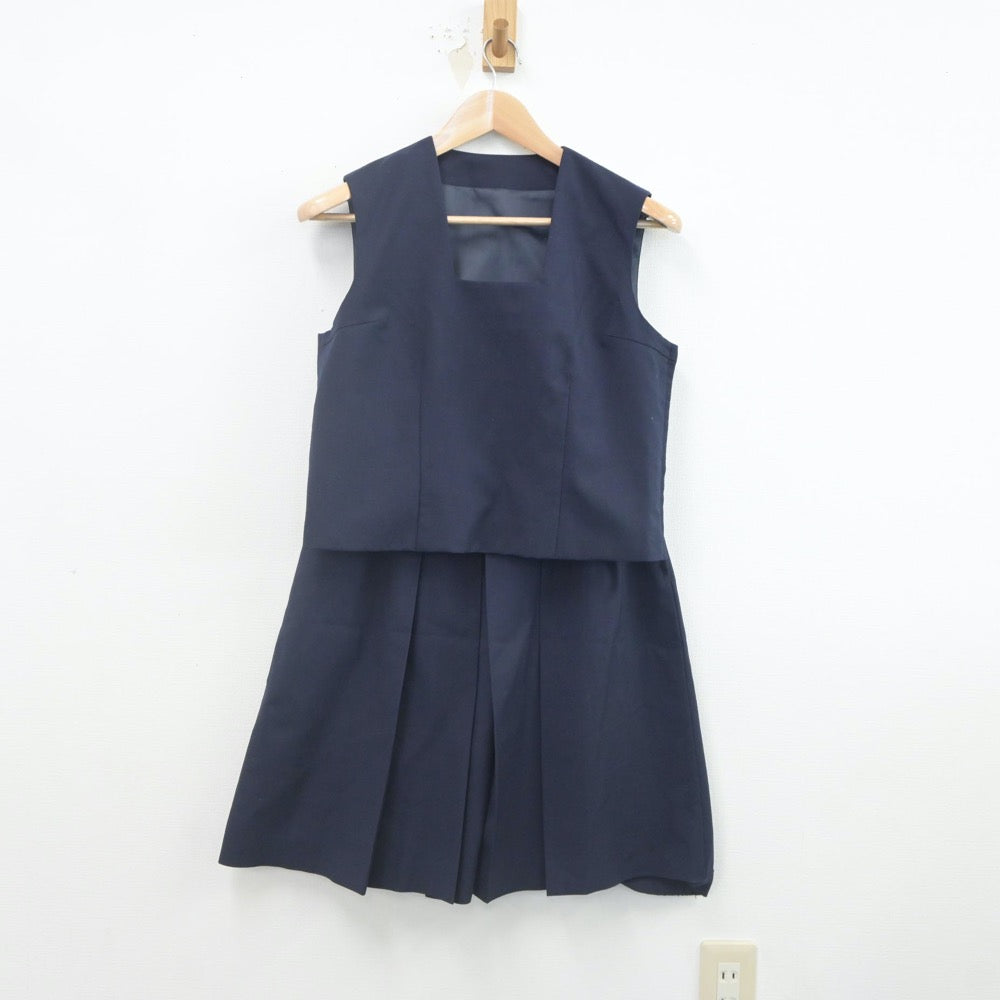 【中古】福島県 磐城桜が丘高等学校 女子制服 2点（ベスト・スカート）sf022377