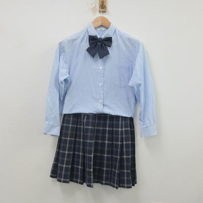 【中古】岡山県 玉島商業高等学校 女子制服 3点（シャツ・スカート）sf022384