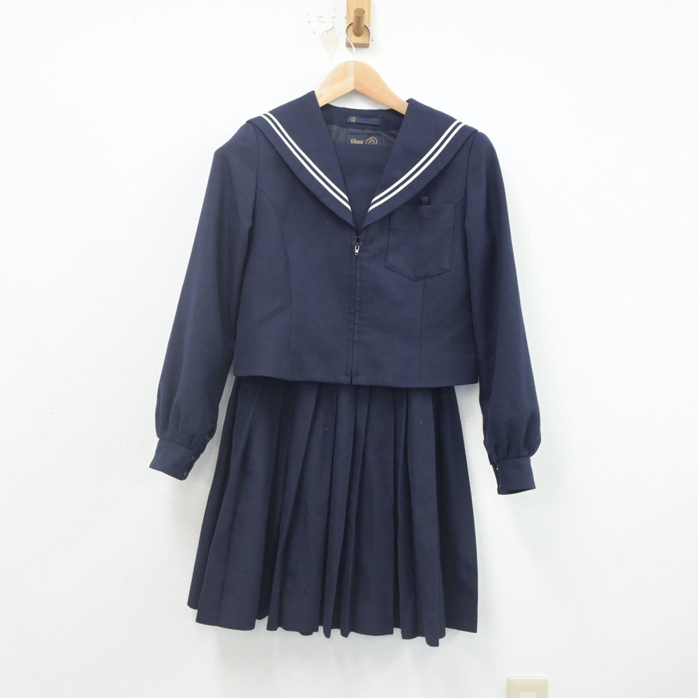 【中古】愛知県 岡崎聾学校 女子制服 2点（セーラー服・スカート）sf022385