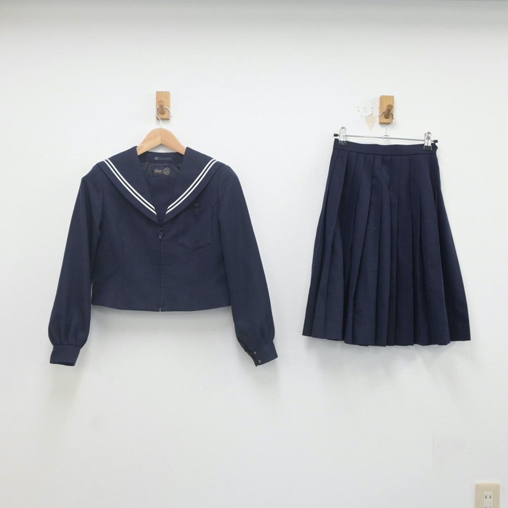 【中古】愛知県 岡崎聾学校 女子制服 2点（セーラー服・スカート）sf022385