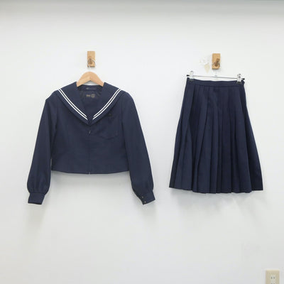 【中古】愛知県 岡崎聾学校 女子制服 2点（セーラー服・スカート）sf022385