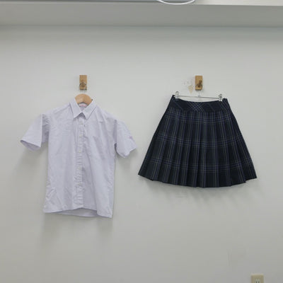 【中古】神奈川県 幸高等学校 女子制服 2点（シャツ・スカート）sf022389