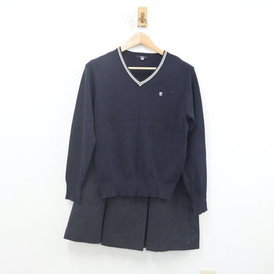 【中古】埼玉県 豊岡高等学校 女子制服 4点（ブレザー・ニット・ベスト・スカート）sf022392