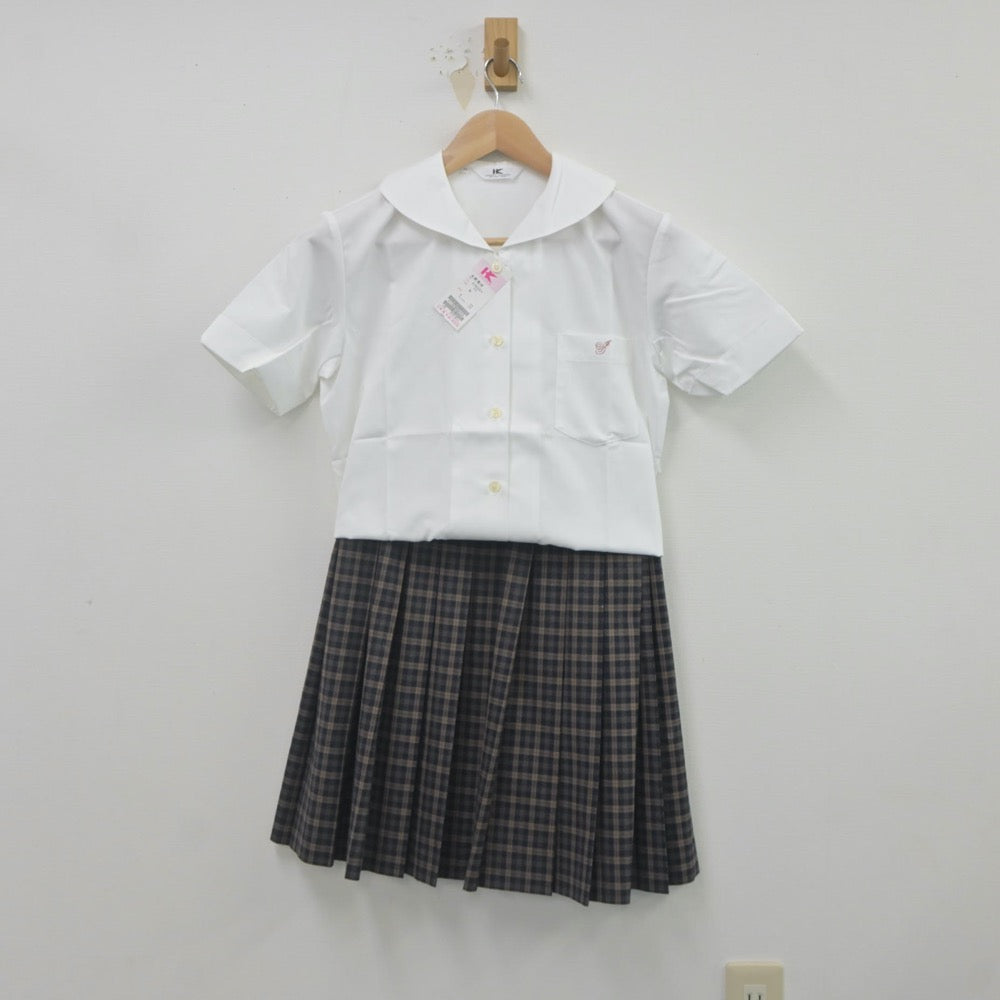 【中古】大阪府 生野高等学校 女子制服 2点（シャツ・スカート）sf022394