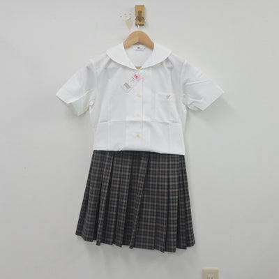 【中古】大阪府 生野高等学校 女子制服 2点（シャツ・スカート）sf022394