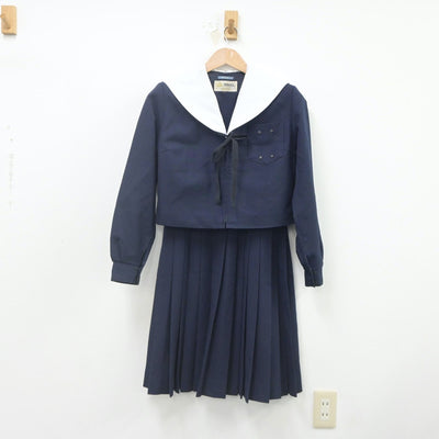 【中古】愛知県 沢上中学校 女子制服 3点（セーラー服・スカート）sf022401