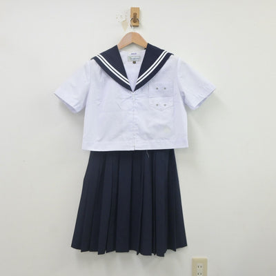 【中古】愛知県 沢上中学校 女子制服 2点（セーラー服・スカート）sf022404