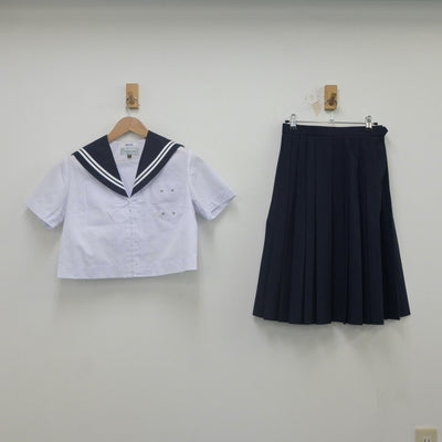 【中古】愛知県 沢上中学校 女子制服 2点（セーラー服・スカート）sf022404