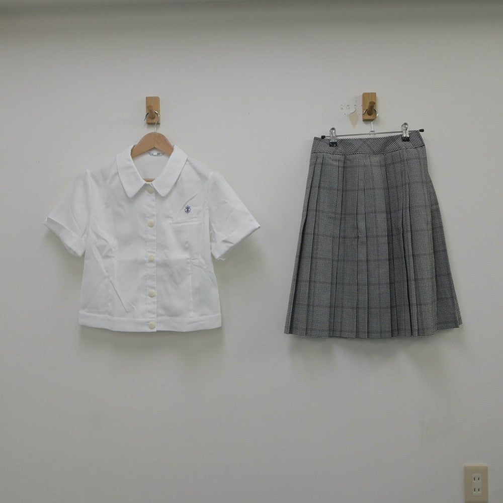 【中古】長崎県 青雲学園高等学校 女子制服 3点（シャツ・スカート）sf022413