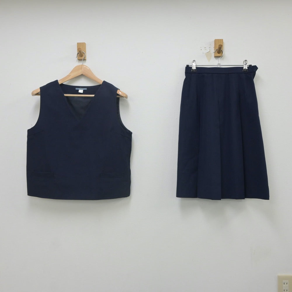 【中古】広島県 広島市立伴中学校 女子制服 2点（ベスト・スカート）sf022438